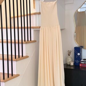 MESHKI - Lyanna Knit And Chiffon Strapless Maxi Dress - Cream